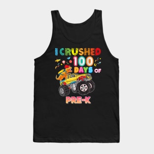 I Crushed 100 Days Of PreK 100th Day School Monster Car Tank Top